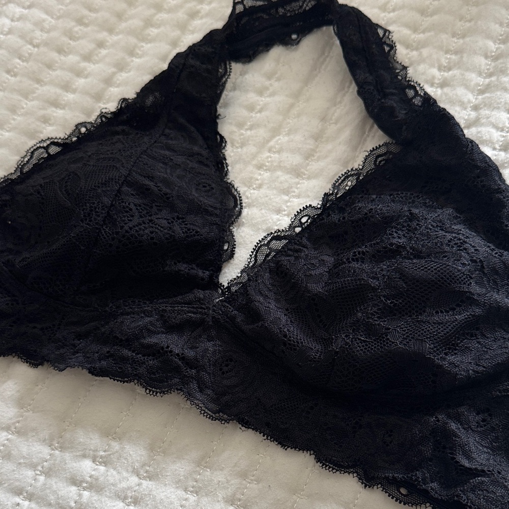 Free People Black Lace Bralette - S